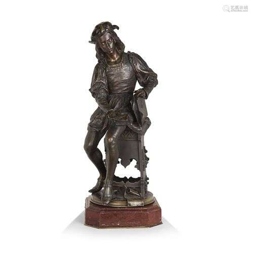 HIPPOLYTE MOREAU (1832-1926) RAPHAËL AMOUREUX Bronze de pati...