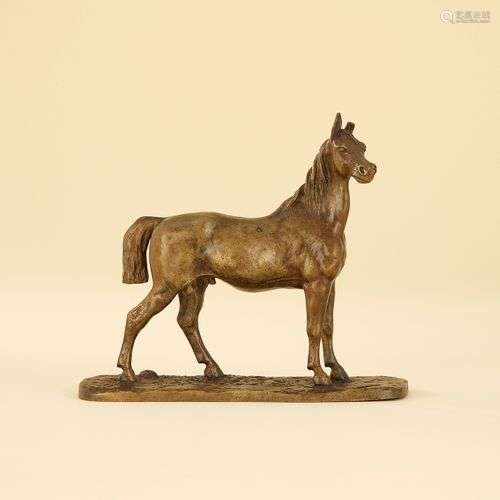 D'APRÈS CHRISTOPHE FRATIN (1801-1864) CHEVAL ARABE SUR UNE T...