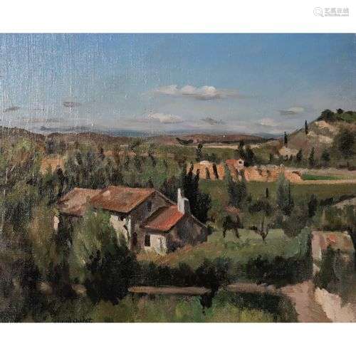 ROLAND OUDOT (1897-1981) PAYSAGE DE PROVENCE Huile sur toile...