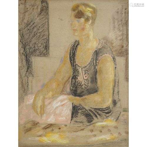 LOUIS LATAPIE (1891-1972) FEMME À LA BLOUSE CAUCASIENNE, VER...