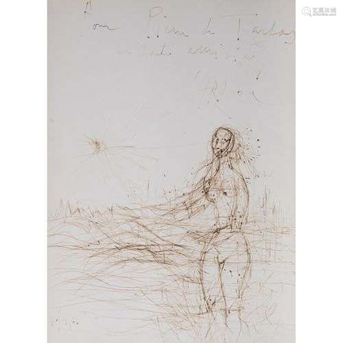 JEAN CARZOU (1907-2000) FEMME ET SOLEIL, 1966 Encre sur papi...