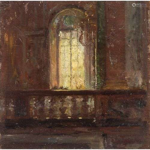 GASTON LA TOUCHE (1854-1913) VUE DU VESTIBULE DE L'ESCALIER ...