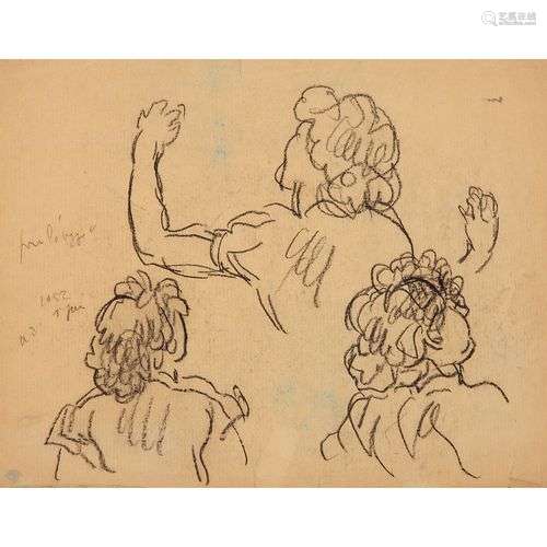 PIERRE COMBET-DESCOMBES (1885-1966) DESSIN DOUBLE-FACE FEMME...