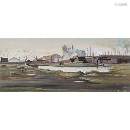 CLAUDE GÉNISSON (NÉ EN 1927) PAYSAGE À L'USINE ET AU TERRIL,...