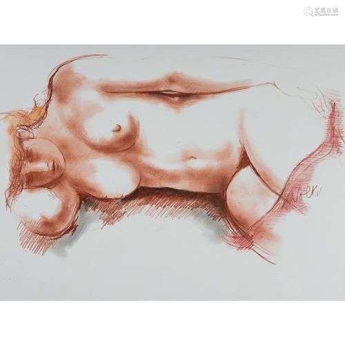 ANTONIUCCI VOLTI (1915-1989) LA SIESTE Sanguine et estompe s...