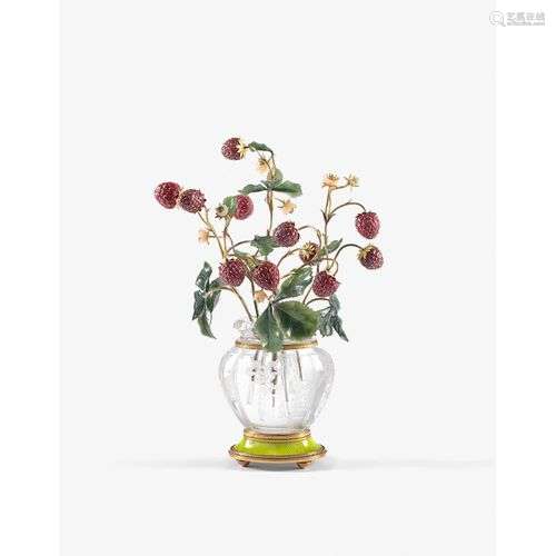 TRAVAIL FRANÇAIS ANNÉES 1920-1930 VASE AUX FRAISES DES BOIS ...