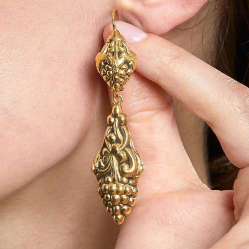 STYLE RESTAURATION PAIRE DE PENDANTS D'OREILLES GRAPPES DE R...