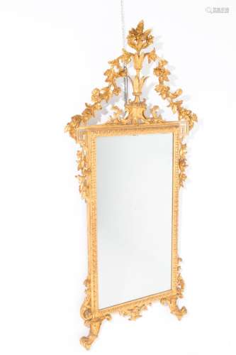 Golden-plated wooden mirror. Tuscany. 19th c