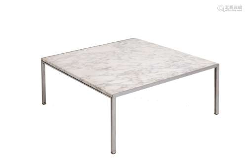 FLORENCE KNOLL. Metal and marble table. KNOLL.70s