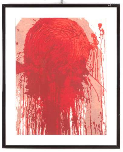 HERMANN NITSCH. Artistic work on paper in frame