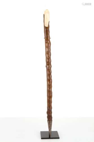 Wooden stick with decorated knob. Late 19th c