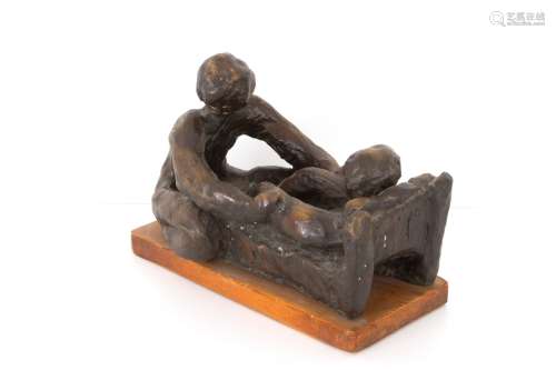 Bronze sculpture ‘MOTHER AND SON’. 20th century