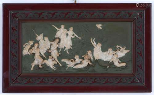 Biscuit porcelain plaque. Early 20th century