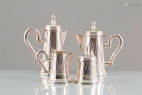 800 silver tea set, gr. 1160 ca. 20th century