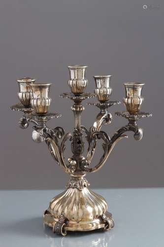 800 silver candelabra, gr. 1700 ca. 20th century