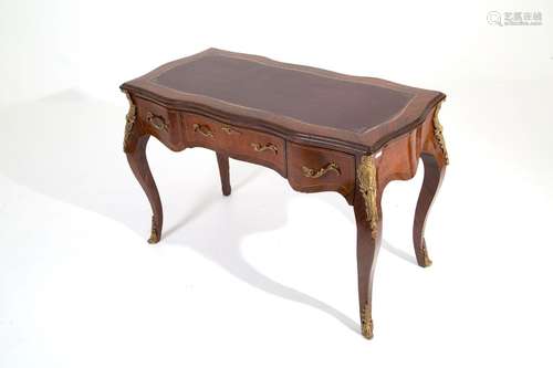 Wooden desk with bronze details. Louis XV style