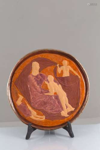 Ceramic plate. ‘MOTHER AND SONS’. 20th century
