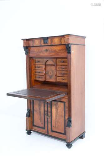 Wooden secretaire with a drawer. 19th century