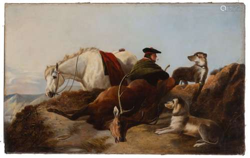 L. E. TIMMERMANS. Oil on canvas ‘DEER HUNT’