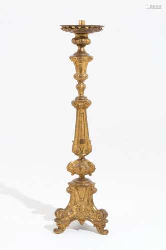 Golden-plated bronze candelabra. 18th century