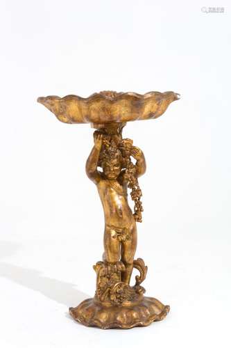 Sculpture in golden-plated wood. 19th century