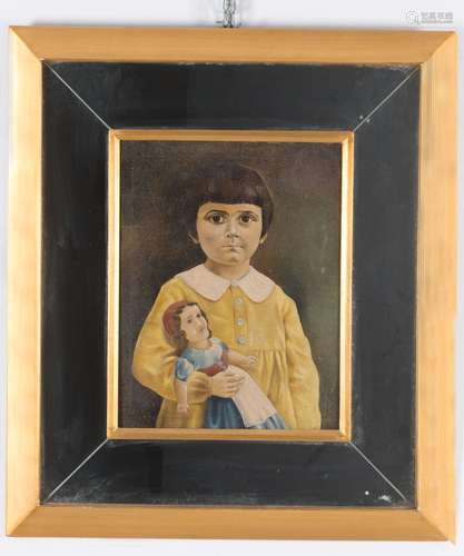 Oil painting on canvas ‘A GIRL WITH A DOLL’