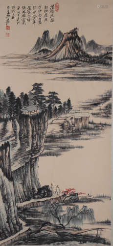 CHINESE LANDSCAPE AND FIGURE PAINTING, ZHANG DAQIAN MARK