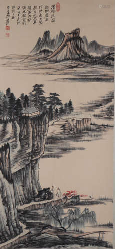 CHINESE LANDSCAPE AND FIGURE PAINTING, ZHANG DAQIAN MARK