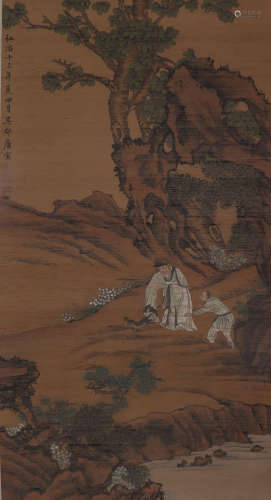 CHINESE FIGURE AND SCENERY PAINTING, TANG YIN MARK