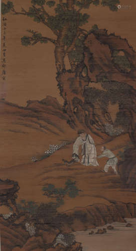 CHINESE FIGURE AND SCENERY PAINTING, TANG YIN MARK