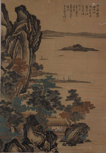 CHINESE LANDSCAPE AND FIGURE PAINTING, LIU ZIJIU MARK