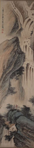 CHINESE LANDSCAPE PAINTING, FU BAOSHI MARK