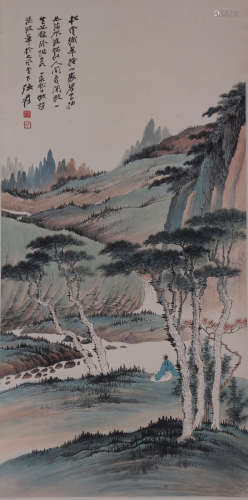 CHINESE LANDSCAPE AND FIGURE PAINTING, ZHANG DAQIAN MARK