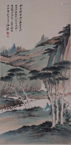 CHINESE LANDSCAPE AND FIGURE PAINTING, ZHANG DAQIAN MARK