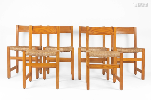 Joaquim Belsa. Set of six chairs circa 1960-1969