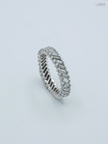 A baguette cut diamonds eternity ring