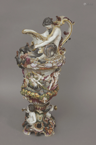 A 19th century Italian pitcher in Capodimonte porcelain