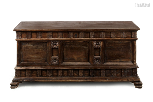 An 18th century walnut bride chest