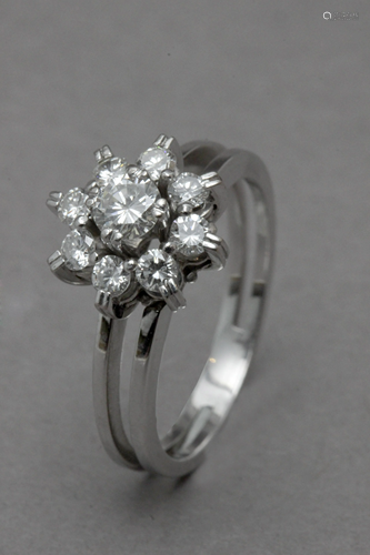 A diamonds cluster ring