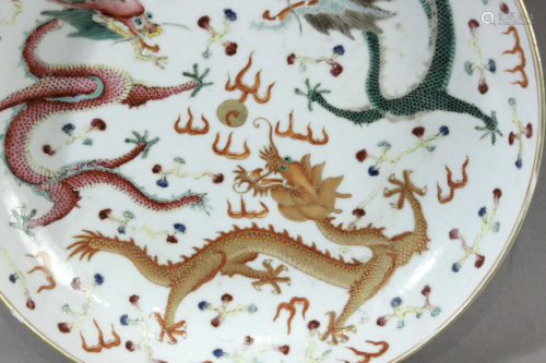 An early 20th century Chinese dish in polychromed