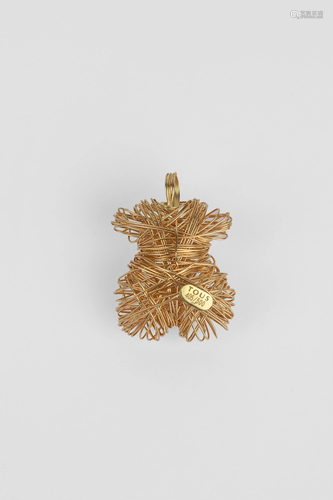 Tous. A limited edition 18k. yellow gold wire pendant