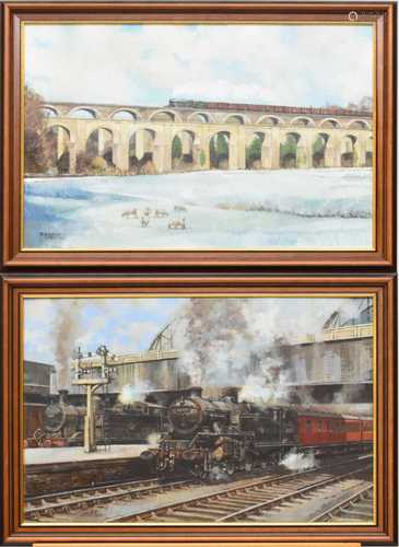 Bernard Jones (active circa 1996), two paintings of steam lo...