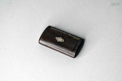 A 19th century treen rosewood snuff box