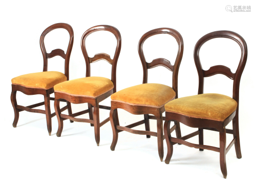 A set of four Spanish Isabelino mahogany chairs