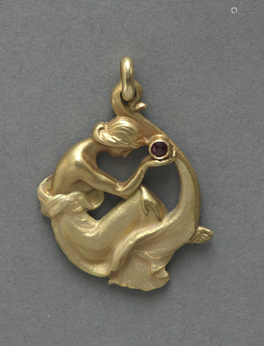 Masriera y Carreras. An 18k. Yellow gold pendand of a