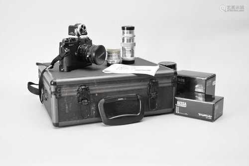 A Cosina Voigtlander Bessa T rangefinder camera and accessor...