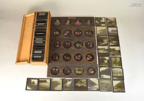 A miscellaneous collection of magic lantern slides, late 19t...