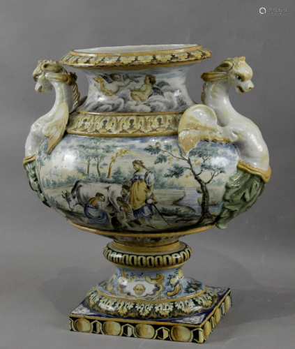 A superb Urbine style vase, Italy, 19th century