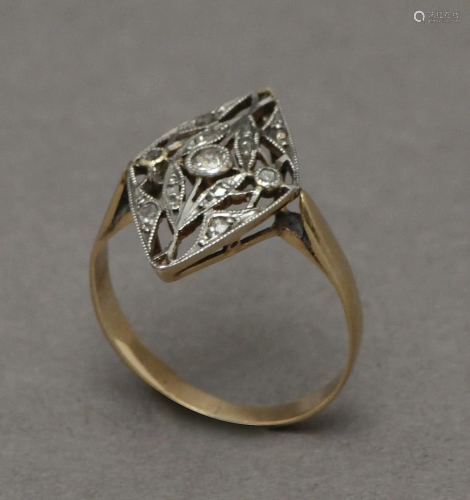 An Art-DÃ©co navette shaped ring