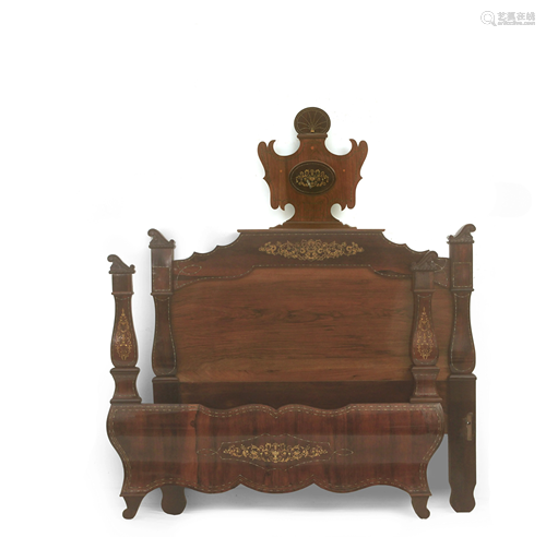 A 19th century Spanish fernandino mahogany bed